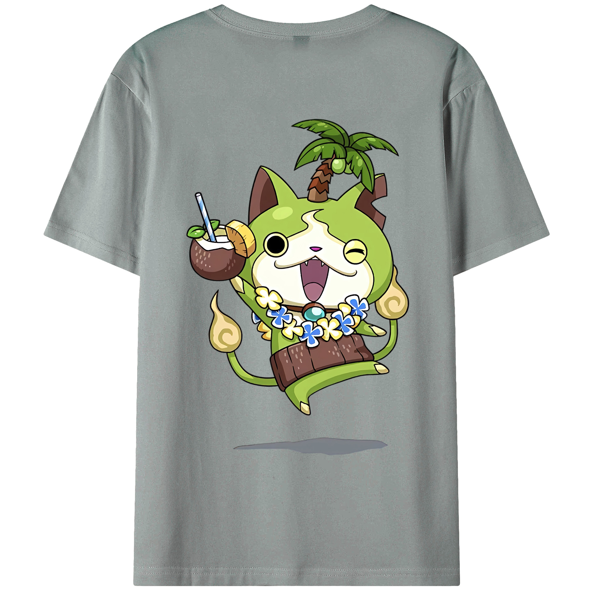（画像用） 妖怪ウォッチ Yo-kai Watch 綿100％ メンズ半袖Tシャツ（バックプリント） 通気性
